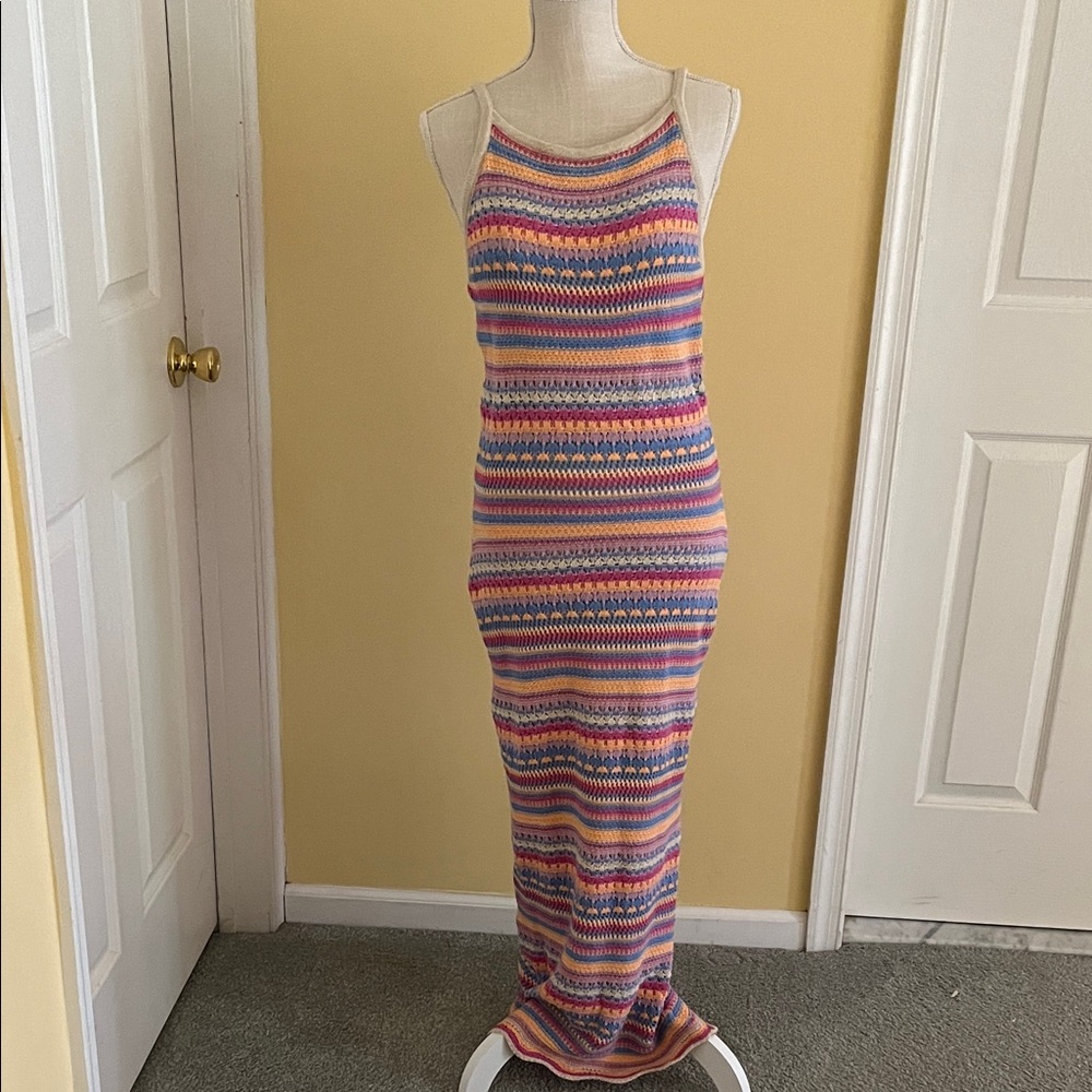 NWT Z Supply Colorful Crochet Maxi Dress